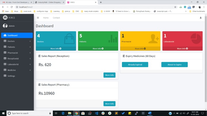 Hospital management system project preview